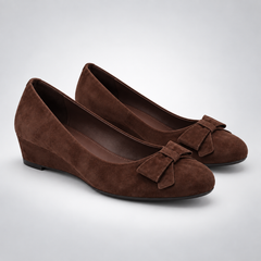 Retro Sheepskin Suede Wedge Shoes.
