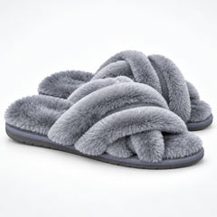 Cozy Wool Criss-Cross Slippers
