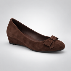 Retro Sheepskin Suede Wedge Shoes.