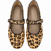 Soft-Sole Leopard-Print Mary Jane Flats