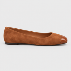 Colorblock Suede Square-Toe Flats