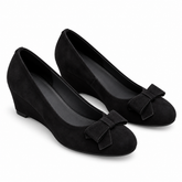 Retro Sheepskin Suede Wedge Shoes.