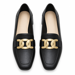 Square-Toe Convertible Buckle Loafers