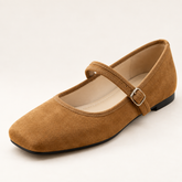 Suede-Look Mary Jane Flats