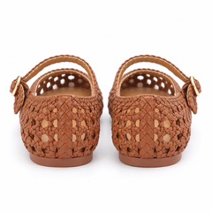 Cutout Mesh Buckle Flats