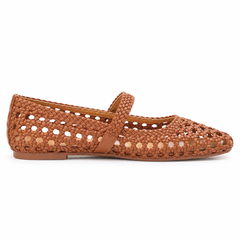 Cutout Mesh Buckle Flats
