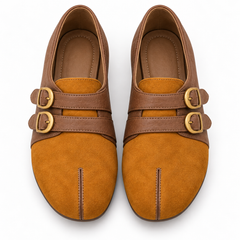 Double-Buckle Suede Loafers