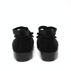 Marla Wide-Toe Knit Mary Jane Flats