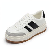 Mila Layered Stripe Gum-Sole Sneakers