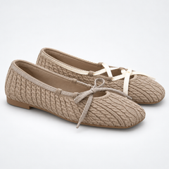 Square-Toe Knit Ballet Shoes