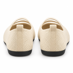 Marla Comfort - Women's Wide Toe Box Knit Mary Jane Flats, Slip-On Non-Slip Walking Shoes