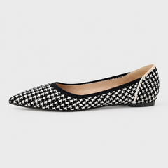 Houndstooth Knit Ballet Flats