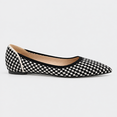 Houndstooth Knit Ballet Flats