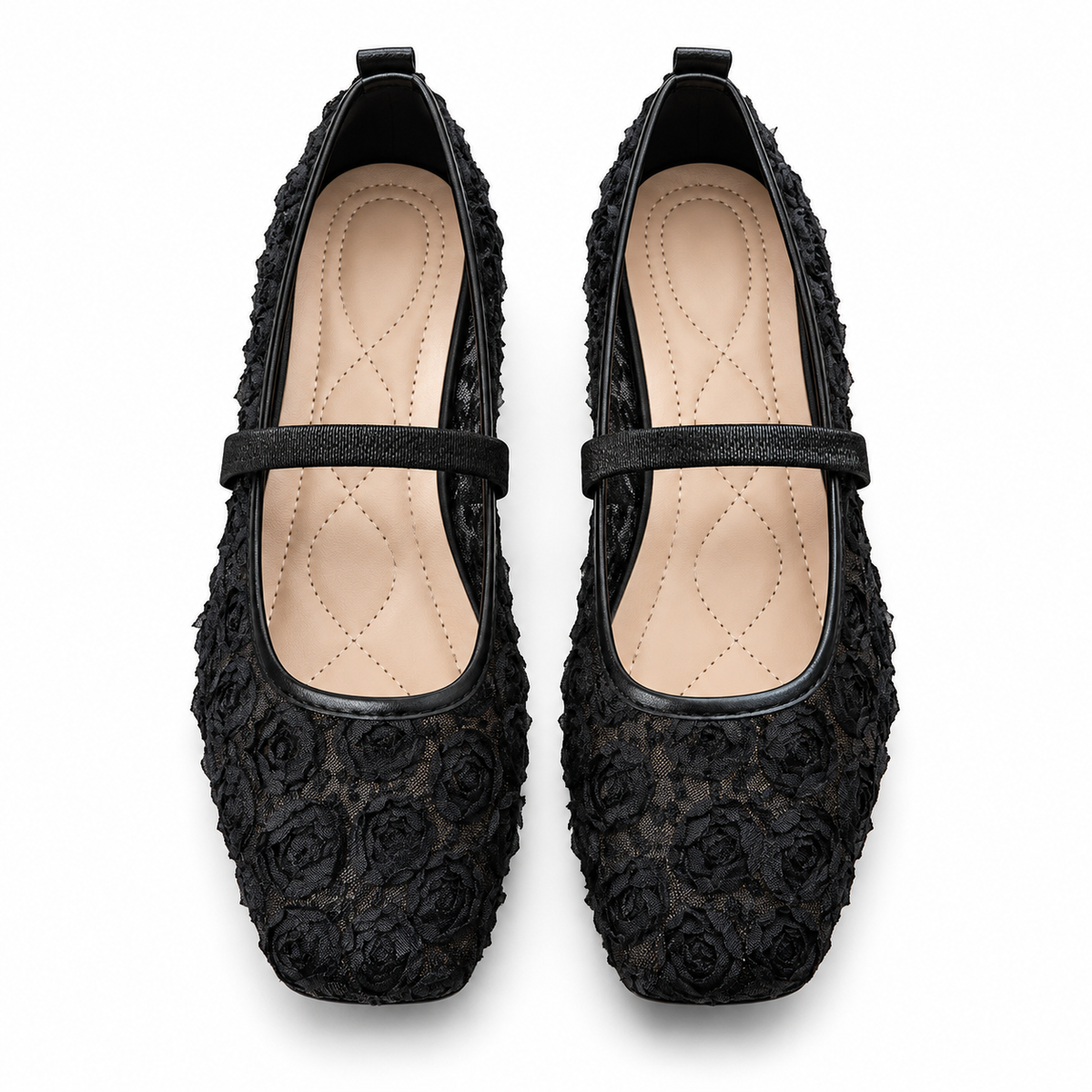 Floral French-Style Mary Jane Flats