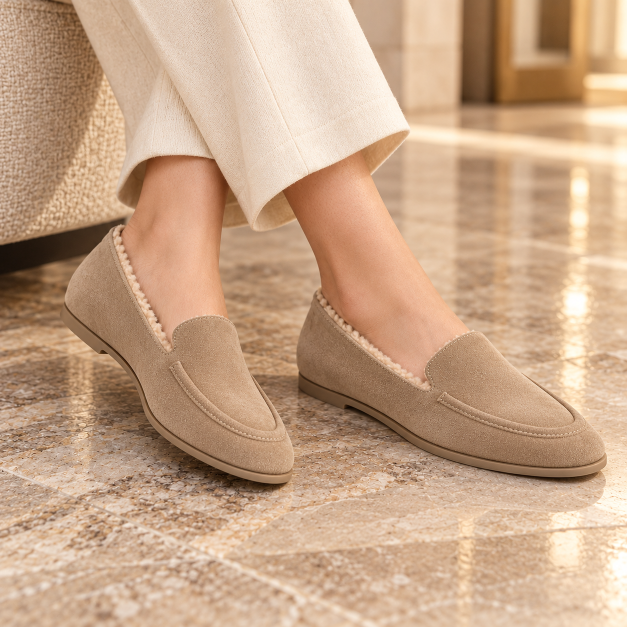 Velvet Warm Flat-Soled Shoes