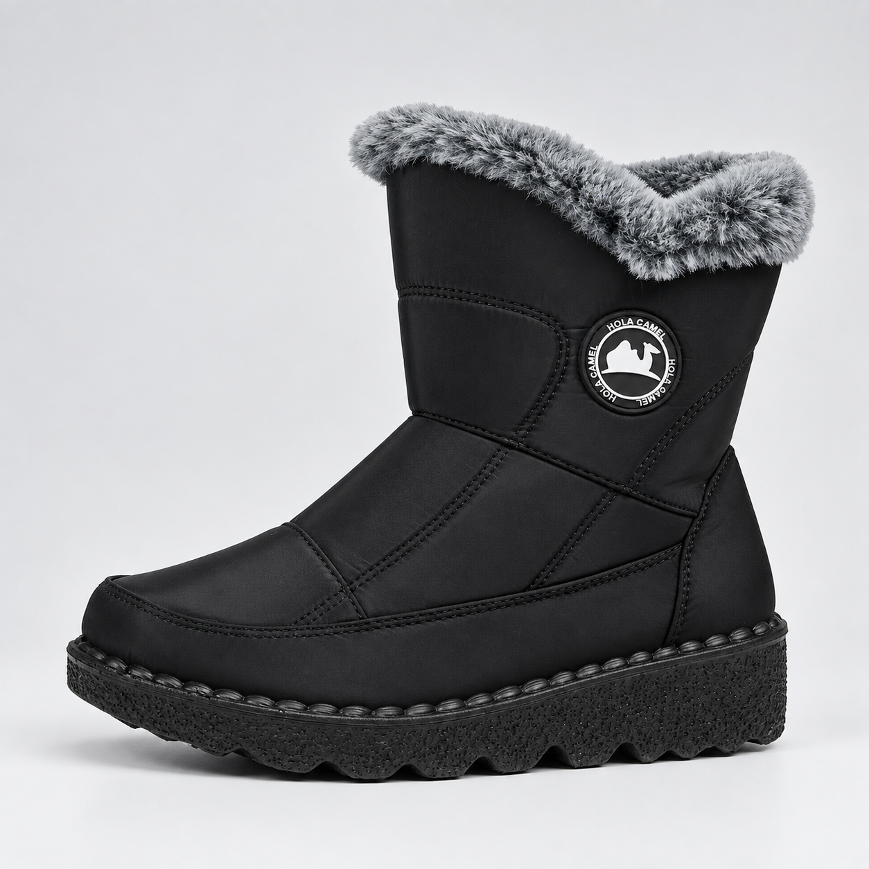 Fleece-Lined Zipper Winter Boots