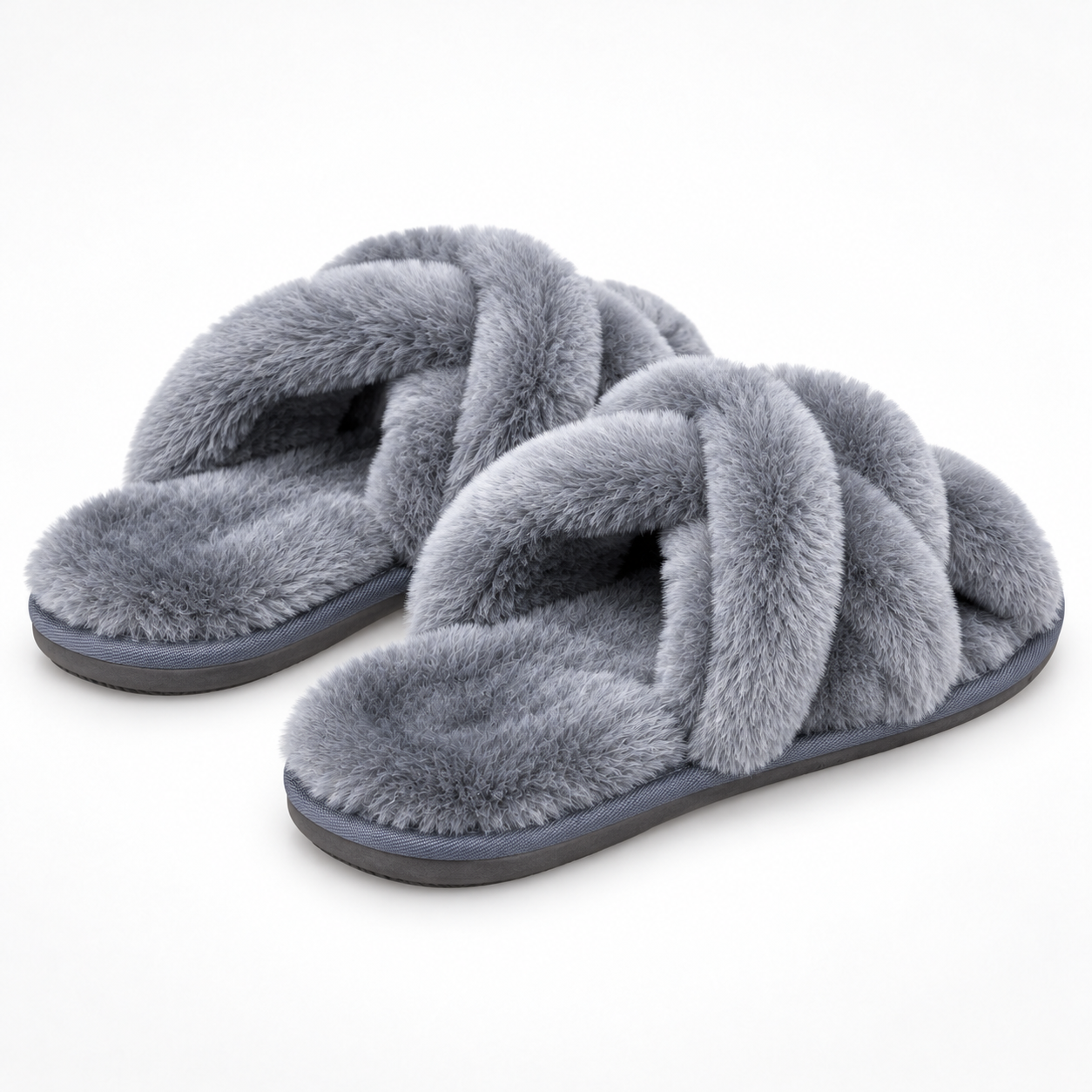 Cozy Wool Criss-Cross Slippers