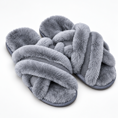 Cozy Wool Criss-Cross Slippers