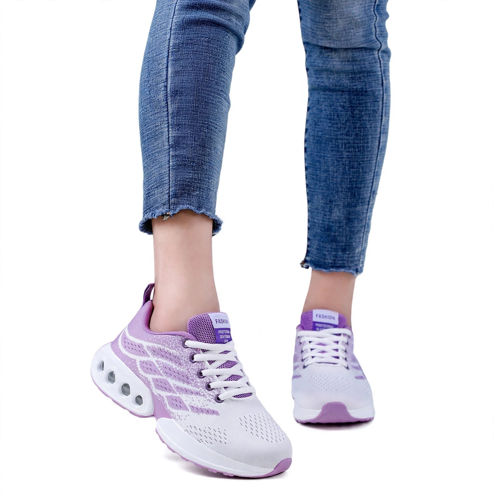 Aria Pastel Stripe Gum-Sole Sneakers