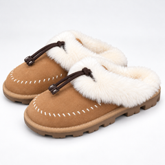Sheepskin Wool Tassel Slippers.