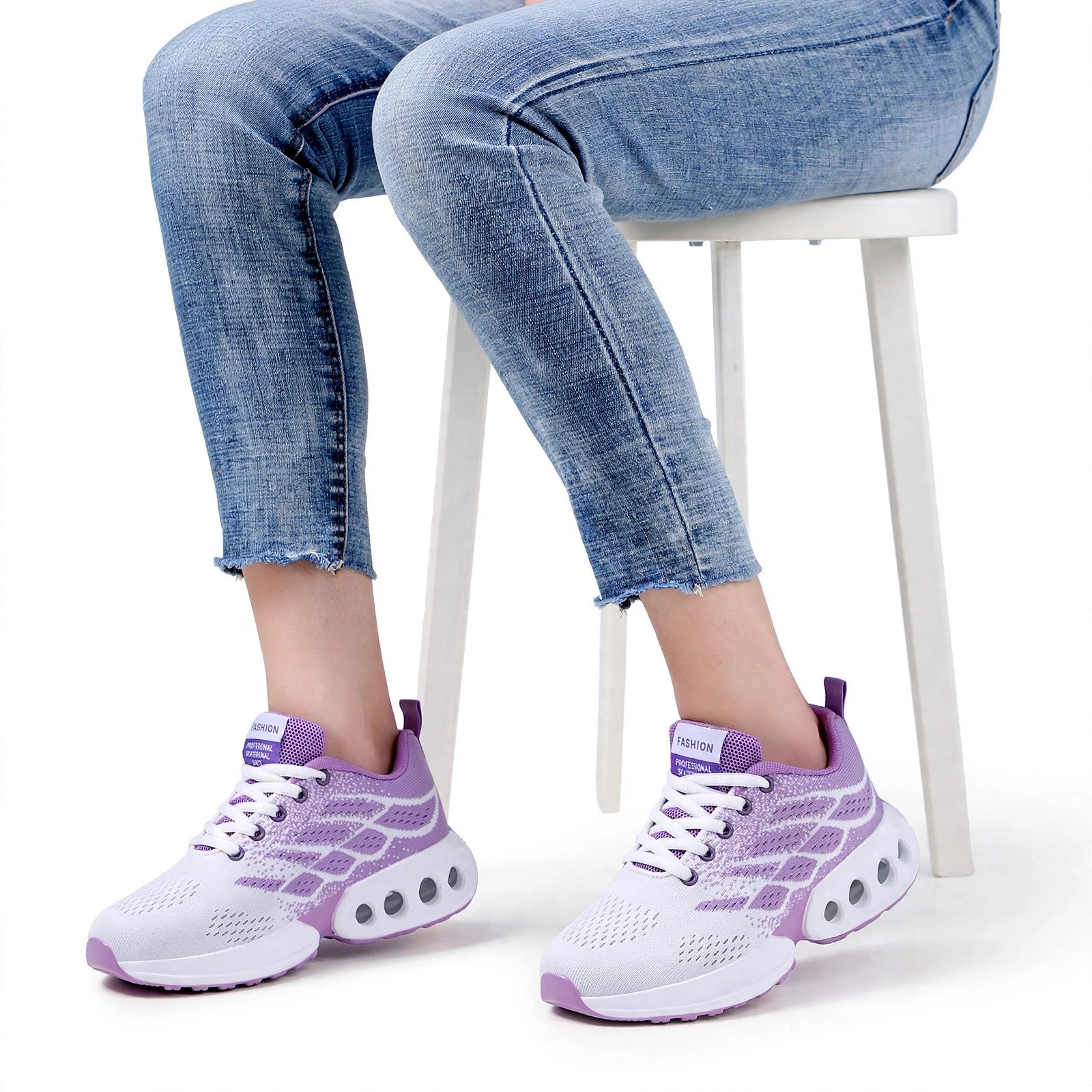 Aria Pastel Stripe Gum-Sole Sneakers
