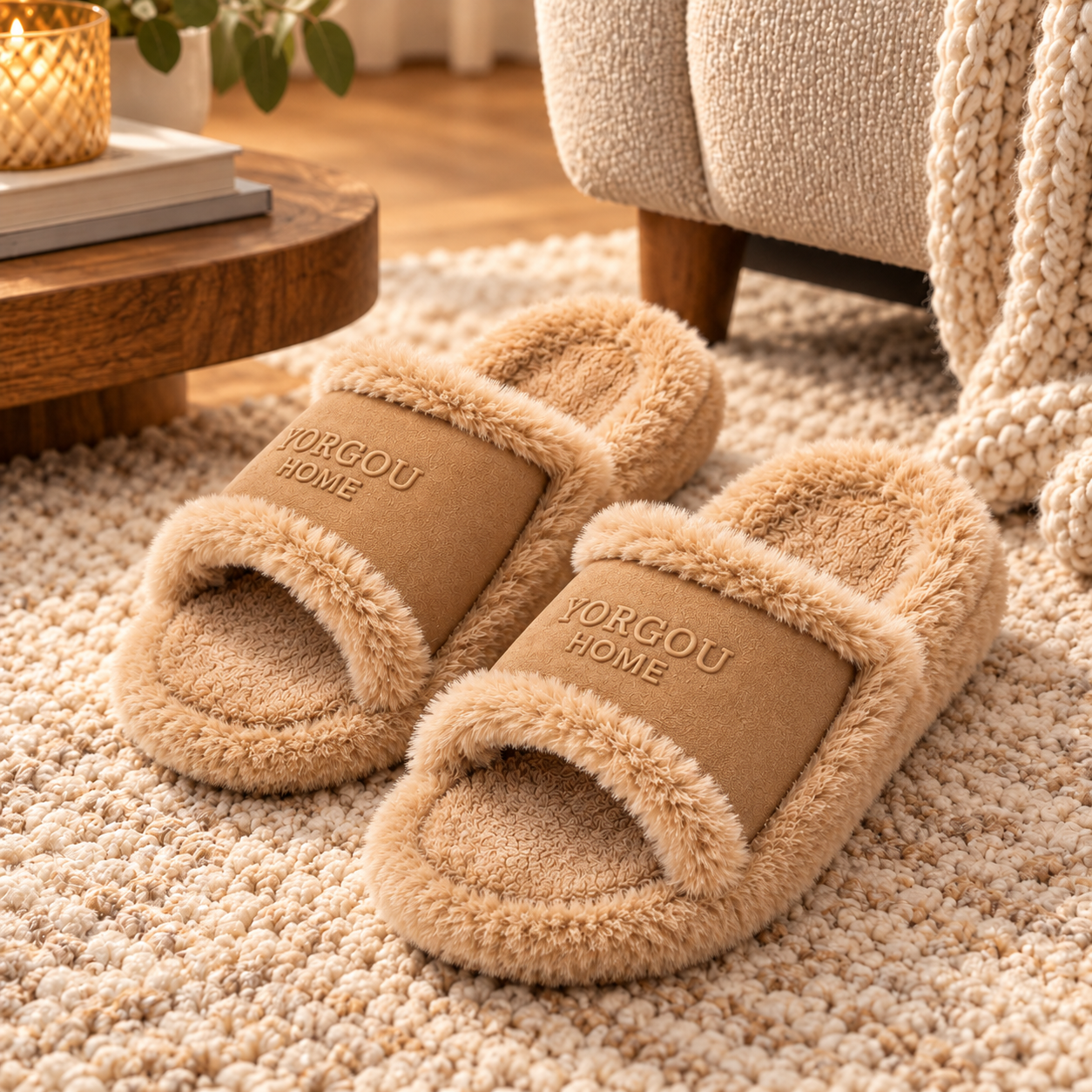 Cozy Faux Leather Winter Slippers