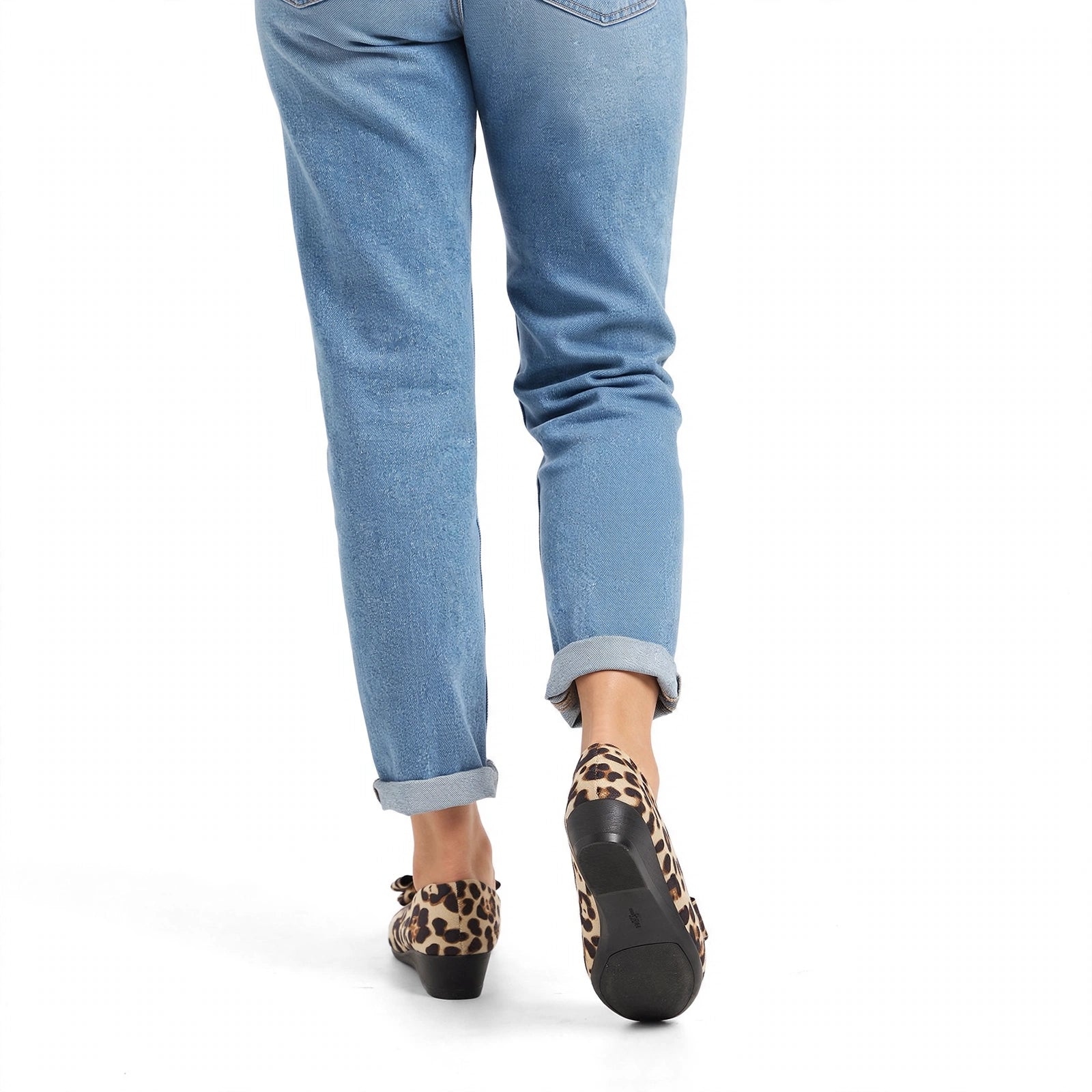 Lena Wide-Toe Knit Mary Jane Flats