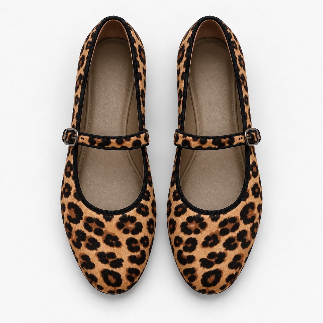 Soft-Sole Leopard-Print Mary Jane Flats