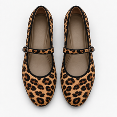 Soft-Sole Leopard-Print Mary Jane Flats