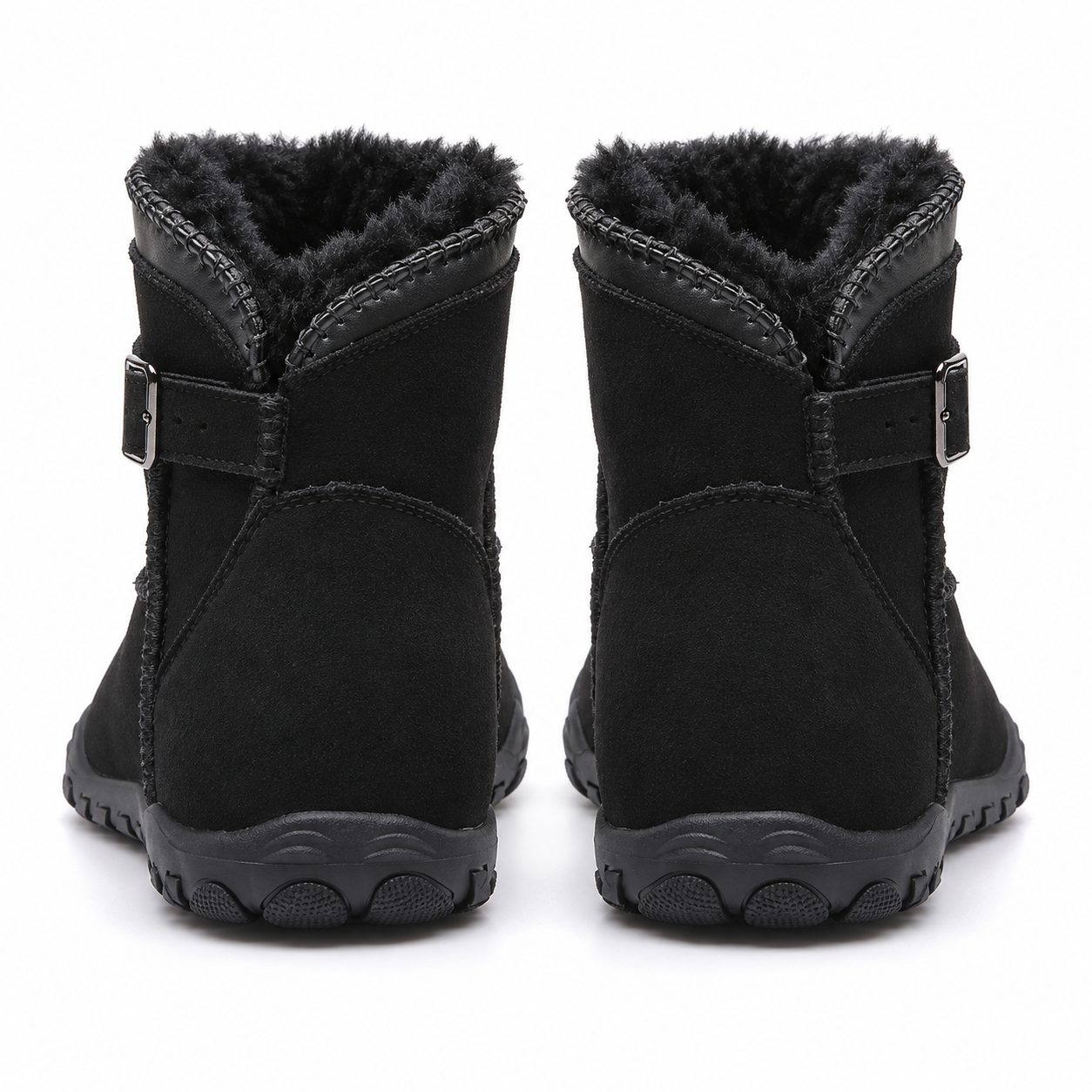 Women’s Fleece-Lined Buckle Ankle Boots
