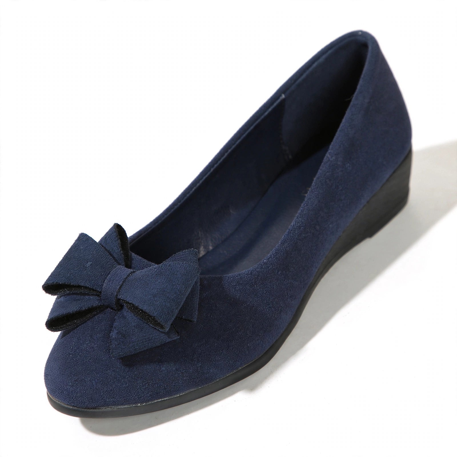 Lena Wide-Toe Knit Mary Jane Flats