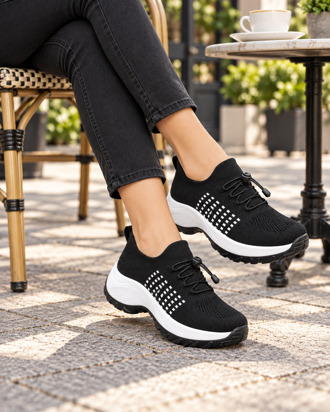 Stretch-Cushion Walking Shoes