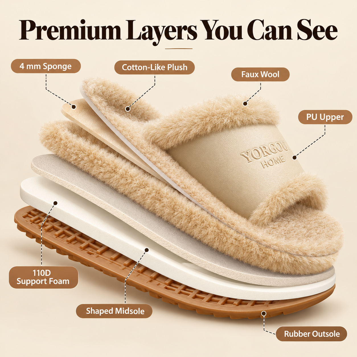 Cozy Faux Leather Winter Slippers