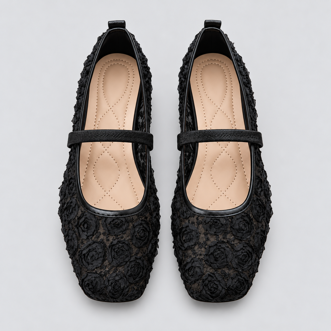 Floral French-Style Mary Jane Flats