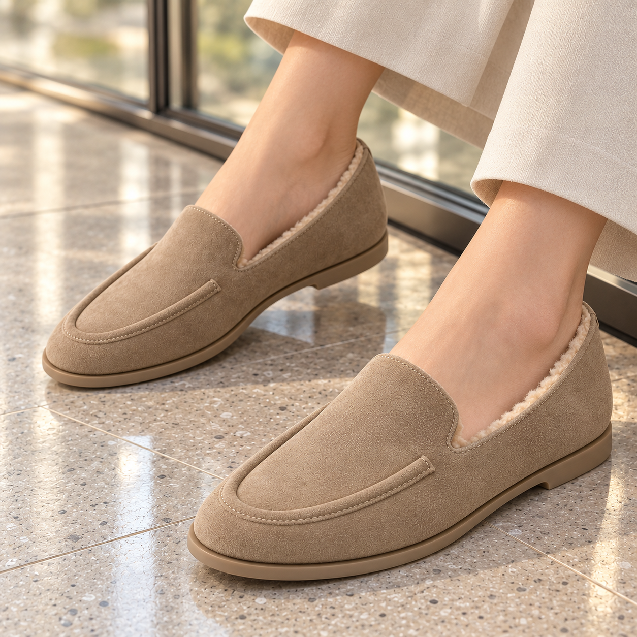 Velvet Warm Flat-Soled Shoes