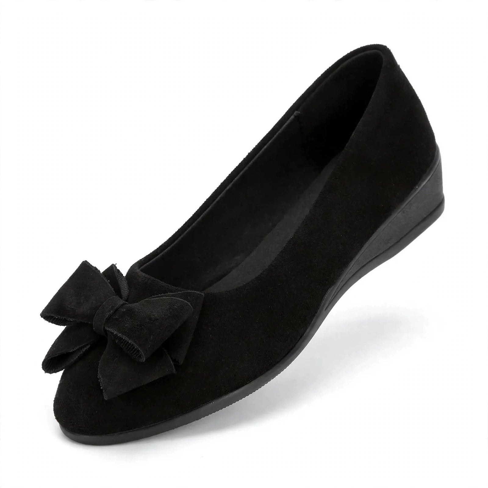 Lena Wide-Toe Knit Mary Jane Flats