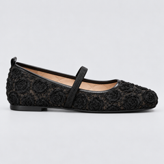 Floral French-Style Mary Jane Flats
