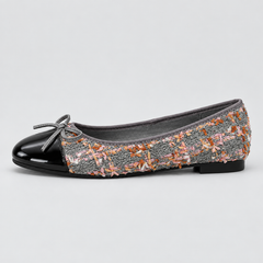 Tweed Bow Flat Shoes