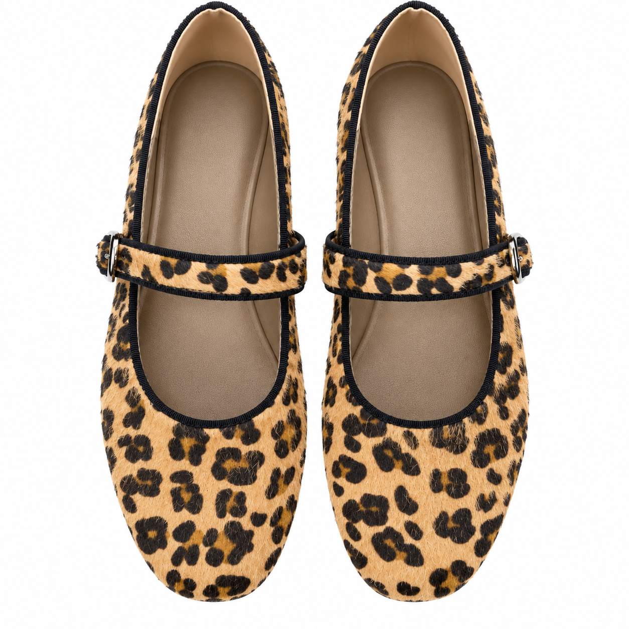 Soft-Sole Leopard-Print Mary Jane Flats