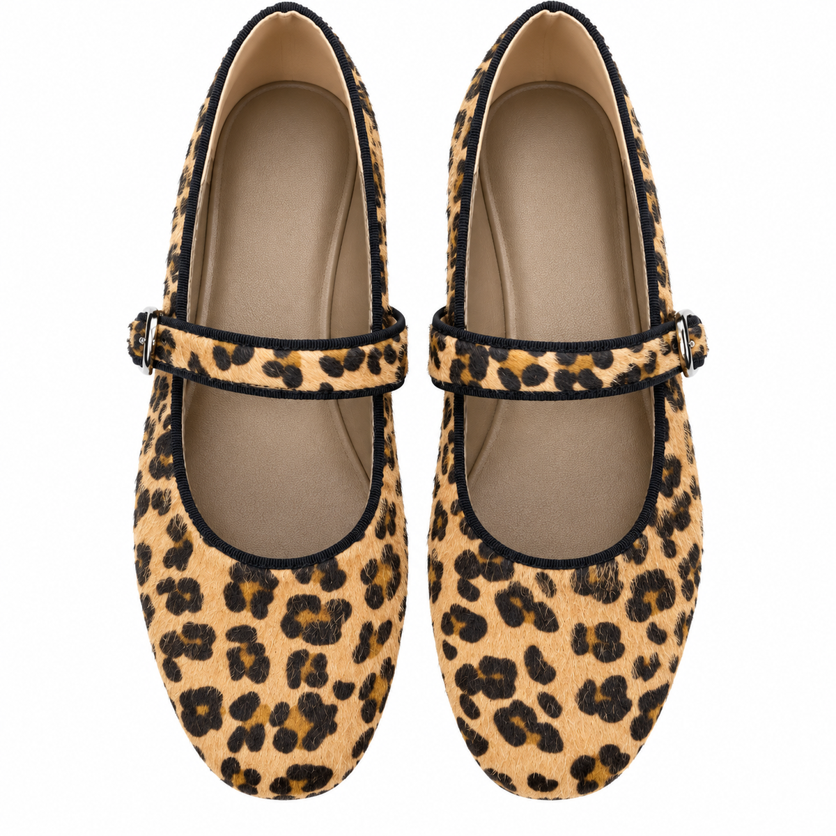 Soft-Sole Leopard-Print Mary Jane Flats