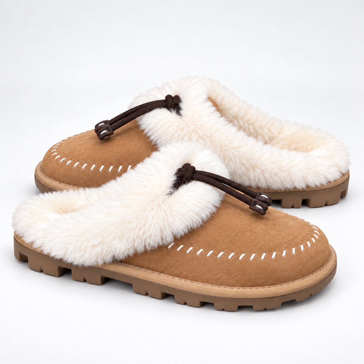Sheepskin Wool Tassel Slippers.