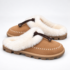 Sheepskin Wool Tassel Slippers.
