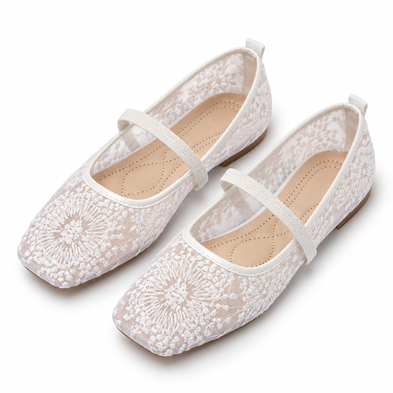 Floral French-Style Mary Jane Flats
