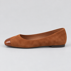 Colorblock Suede Square-Toe Flats