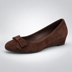 Retro Sheepskin Suede Wedge Shoes.