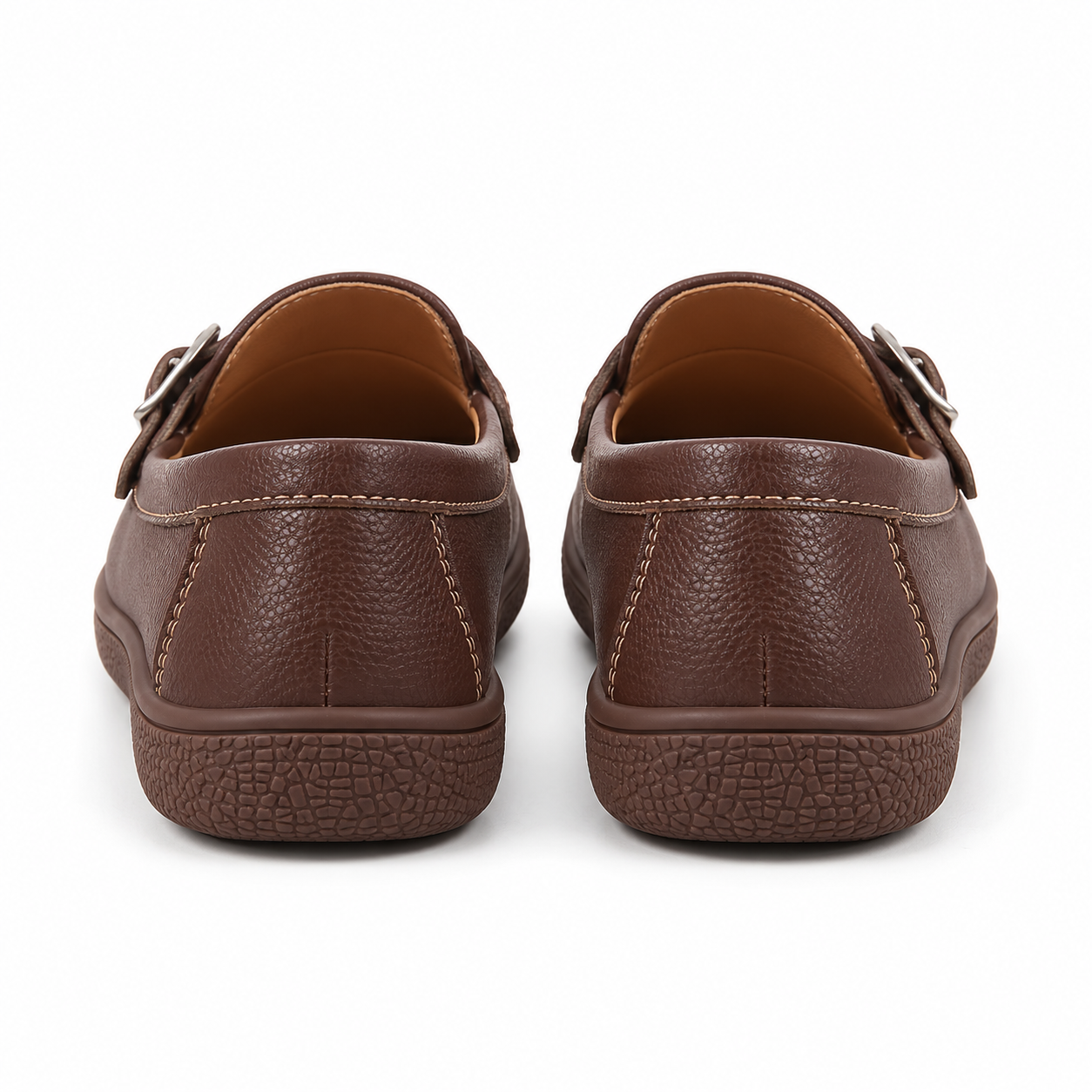 Women’s Soft Leather Silver Buckle Loafers
