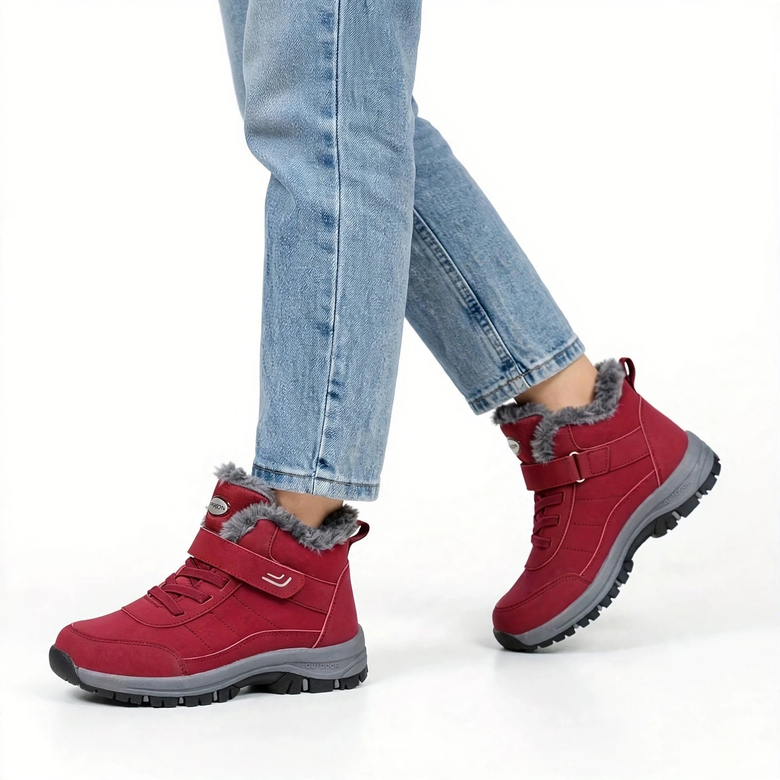Cozy Fleece-Lined Buckle Ankle Boots