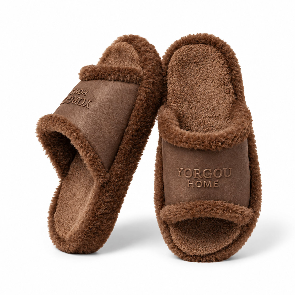 Cozy Faux Leather Winter Slippers