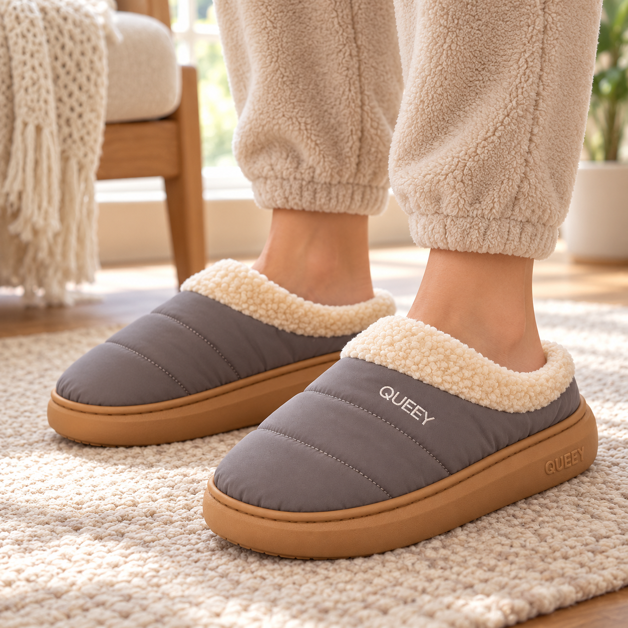 Warm Puffer Slip-On Shoes