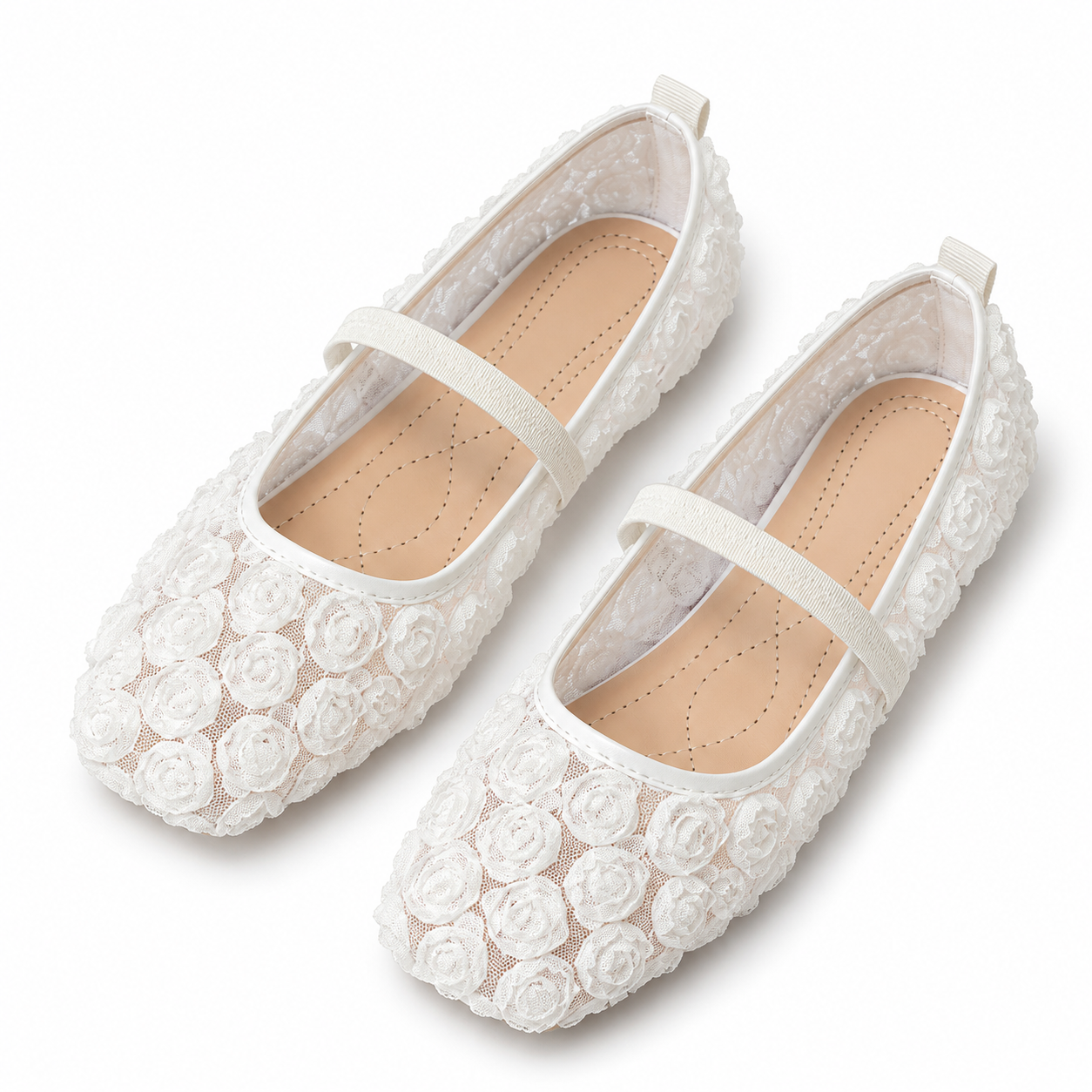 Floral French-Style Mary Jane Flats